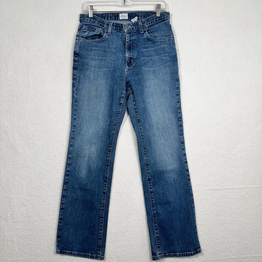 Calvin Klein VTG Classic Bootcut Blue Denim Jeans Stretch Medium Whisker Size 6